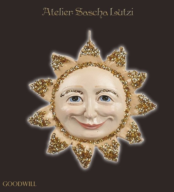Goldene Sonne handbemalt 15cm