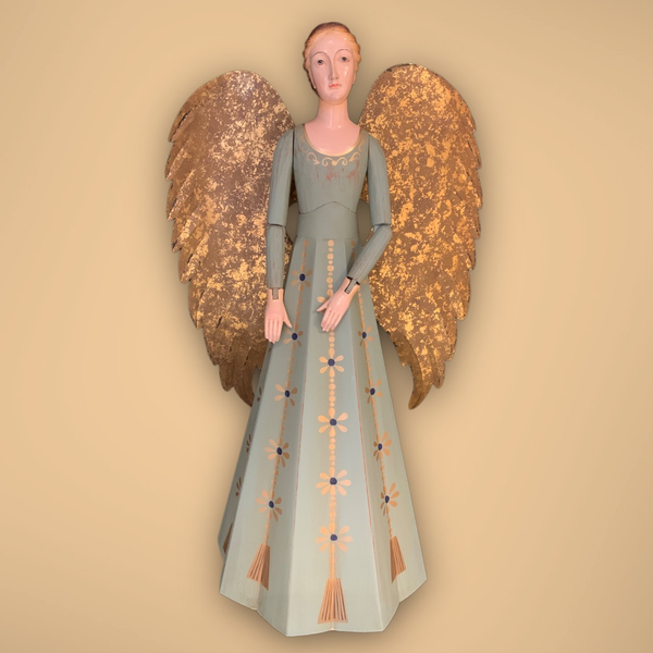 Großer Meander Engel mit goldenen Flügeln 70cm